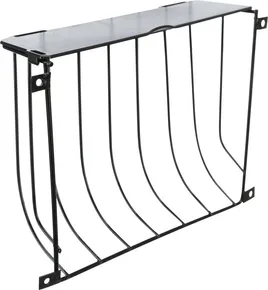 Heukrippe mit Deckel, aufschraubbar, 22 x 16 x 6 cm, lackiertes Metall, schwarz
